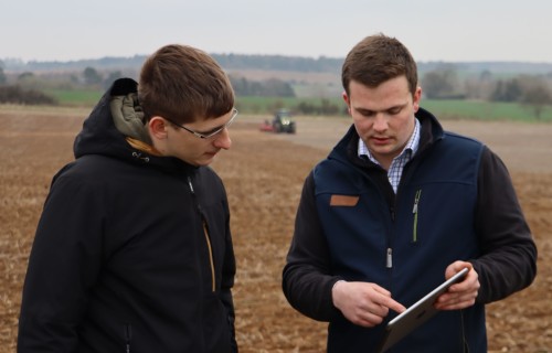 A visiting student having a demonstration of the software available on CLAAS tractors. Pic credit EASTON COLLEGE. 